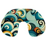 Wave Waves Ocean Sea Abstract Whimsical Travel Neck Pillow