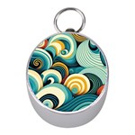 Wave Waves Ocean Sea Abstract Whimsical Mini Silver Compasses
