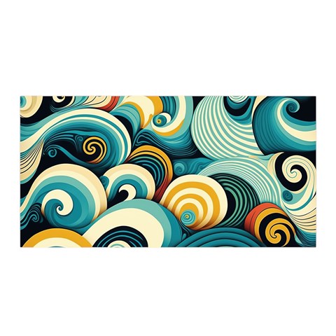 Wave Waves Ocean Sea Abstract Whimsical Satin Wrap 35  x 70  from UrbanLoad.com Front