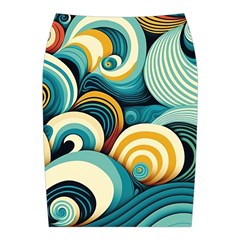 Wave Waves Ocean Sea Abstract Whimsical Midi Wrap Pencil Skirt from UrbanLoad.com Back