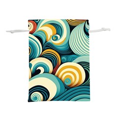 Wave Waves Ocean Sea Abstract Whimsical Lightweight Drawstring Pouch (M) from UrbanLoad.com Front