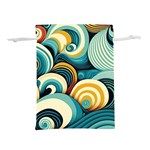 Wave Waves Ocean Sea Abstract Whimsical Lightweight Drawstring Pouch (M)