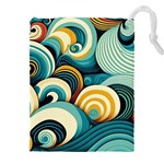 Wave Waves Ocean Sea Abstract Whimsical Drawstring Pouch (5XL)