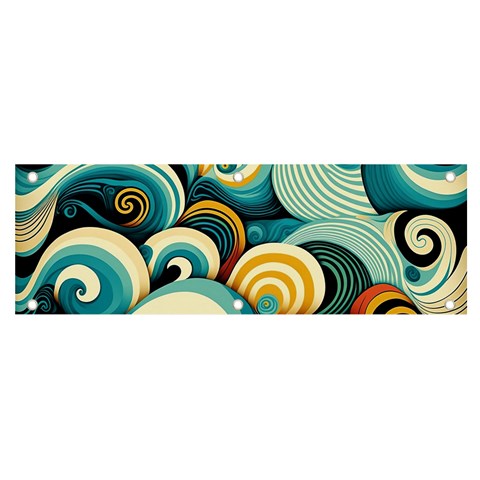 Wave Waves Ocean Sea Abstract Whimsical Banner and Sign 6  x 2  from UrbanLoad.com Front