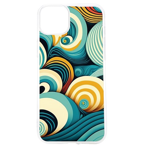 Wave Waves Ocean Sea Abstract Whimsical iPhone 15 TPU UV Print Case from UrbanLoad.com Front