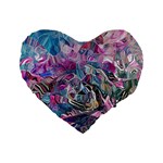 Pink Swirls Blend  Standard 16  Premium Heart Shape Cushions