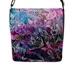 Pink Swirls Blend  Flap Closure Messenger Bag (L)