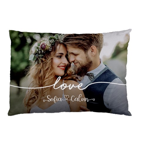 Personalized Love Couple Wedding Name Pillow Case Pillow Case from UrbanLoad.com 26.62 x18.9  Pillow Case