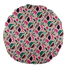 Multi Colour Pattern Large 18  Premium Flano Round Cushions from UrbanLoad.com Front