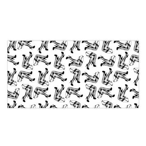 Erotic Pants Motif Black And White Graphic Pattern Black Backgrond Satin Shawl 45  x 80  from UrbanLoad.com Front
