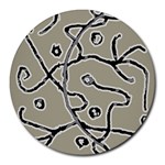 Sketchy abstract artistic print design Round Mousepad