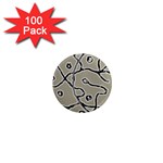 Sketchy abstract artistic print design 1  Mini Magnets (100 pack) 