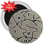 Sketchy abstract artistic print design 3  Magnets (10 pack) 