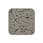 Sketchy abstract artistic print design Rubber Coaster (Square)
