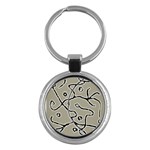 Sketchy abstract artistic print design Key Chain (Round)