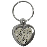 Sketchy abstract artistic print design Key Chain (Heart)
