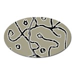 Sketchy abstract artistic print design Oval Magnet