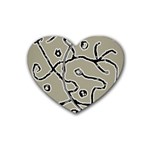 Sketchy abstract artistic print design Rubber Coaster (Heart)