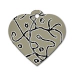 Sketchy abstract artistic print design Dog Tag Heart (One Side)