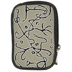 Sketchy abstract artistic print design Compact Camera Leather Case
