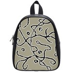 Sketchy abstract artistic print design School Bag (Small)