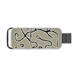 Sketchy abstract artistic print design Portable USB Flash (Two Sides)