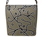 Sketchy abstract artistic print design Flap Closure Messenger Bag (L)
