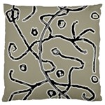 Sketchy abstract artistic print design Large Premium Plush Fleece Cushion Case (One Side)