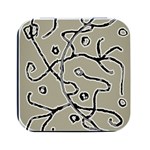 Sketchy abstract artistic print design Square Metal Box (Black)