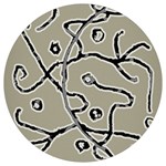 Sketchy abstract artistic print design Round Trivet