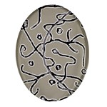 Sketchy abstract artistic print design Oval Glass Fridge Magnet (4 pack)