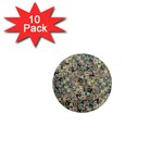 Sticker Collage Motif Pattern Black Backgrond 1  Mini Magnet (10 pack) 