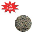 Sticker Collage Motif Pattern Black Backgrond 1  Mini Magnets (100 pack) 