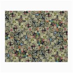 Sticker Collage Motif Pattern Black Backgrond Small Glasses Cloth