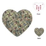 Sticker Collage Motif Pattern Black Backgrond Playing Cards Single Design (Heart)