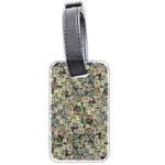 Sticker Collage Motif Pattern Black Backgrond Luggage Tag (two sides)