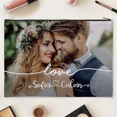 Personalized Love Couple Wedding Name Cosmetic Bag Cosmetic Bag (XXXL) from UrbanLoad.com Back