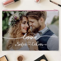 Personalized Love Couple Wedding Name Cosmetic Bag Cosmetic Bag (XXXL) from UrbanLoad.com Back