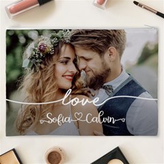 Personalized Love Couple Wedding Name Cosmetic Bag Cosmetic Bag (XXXL) from UrbanLoad.com Back