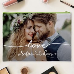 Personalized Love Couple Wedding Name Cosmetic Bag Cosmetic Bag (XXXL) from UrbanLoad.com Back