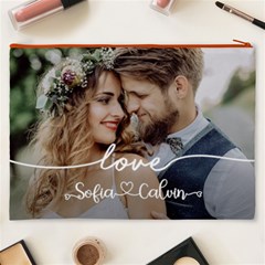 Personalized Love Couple Wedding Name Cosmetic Bag Cosmetic Bag (XXXL) from UrbanLoad.com Back