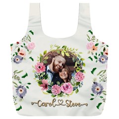Personalized Floral wreath Love Photo Name Recycle Bag Full Print Recycle Bag (XXXL) from UrbanLoad.com Back