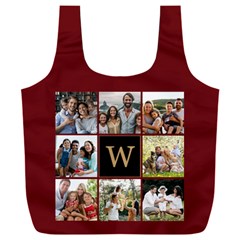 Personalized Initial 8 Photo Large Cushion Recycle Bag Full Print Recycle Bag (XXXL) from UrbanLoad.com Back