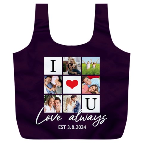 Personalized Love Always Any Text Photo Recycle Bag Full Print Recycle Bag (XXXL) from UrbanLoad.com Front