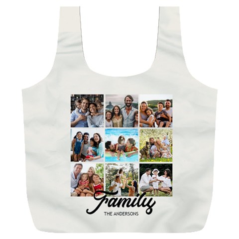 Personalized 9 Photo Family Name Any Text Recycle Bag Full Print Recycle Bag (XXXL) from UrbanLoad.com Back
