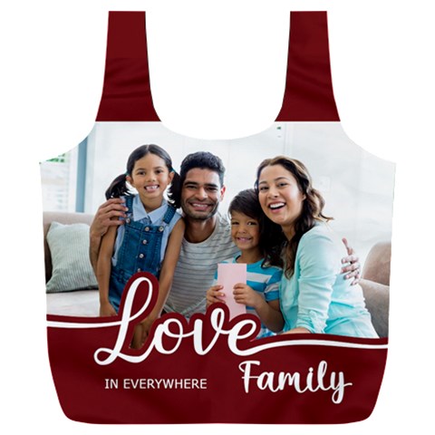 Personalized Love Family Photo Recycle Bag Full Print Recycle Bag (XXXL) from UrbanLoad.com Front