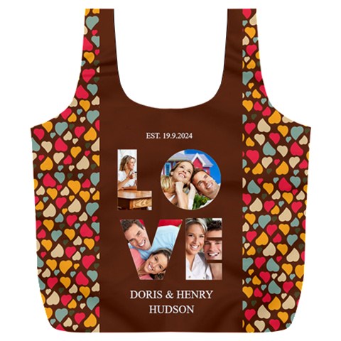 Personalized Couple Love Recycle Bag Full Print Recycle Bag (XXXL) from UrbanLoad.com Front