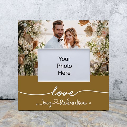 Personalized Wedding Couple Photo Name Box Photo Frame White Box Photo Frame 4  x 6  from UrbanLoad.com Front