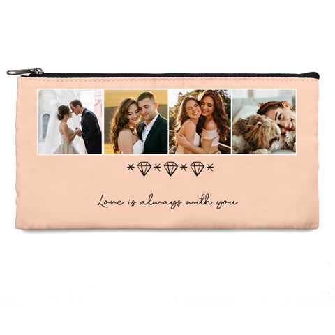 Personalized Collage Diamond Photo Pencil Case Pencil Case from UrbanLoad.com Front