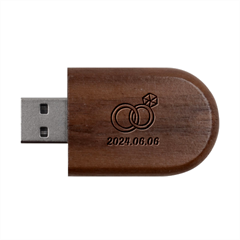 Personalized Wedding Rings Name Wood Oval USB Flash Drive Wood Oval USB Flash Drive from UrbanLoad.com USB